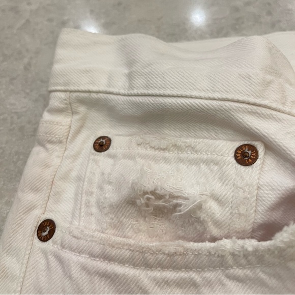 AGOLDE 90’s Jeans Mid Rise Loose Fit Vanish White Distressed Size 28 - Picture 13 of 16